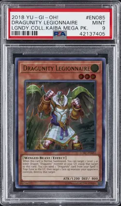 2018 YU-GI-OH! LEGEND COLL KAIBA MEGA PACK #EN085 DRAGUNITY LEGIONNAIRE PSA 9 - Image 1