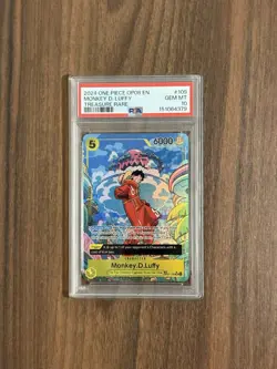 2024 ONE PIECE OP08 #109 TWO LEGENDS MONKEY D LUFFY TREASURE RARE PSA 10 GEM MNT - Image 1