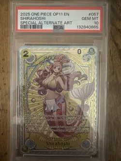2025 One Piece Shirahoshi 057 OP11 SP Special Alternate Art English, PSA 10 - Image 1