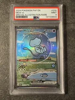 2024 Pokemon S&V Paldean Fates Mew Ex SIR 232/091 BUBBLE MEW PSA 9 MINT - Image 1
