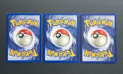 Shadowless 3 Card Lot Starter Pokemon Bulbasaur Charmander Squirtle - Image 2