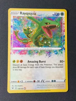 Pokemon TCG Rayquaza Vivid Voltage Holo Card 138/185 Amazing Rare - Image 1