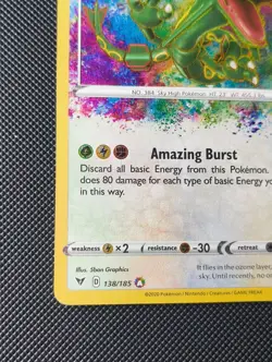 Pokemon TCG Rayquaza Vivid Voltage Holo Card 138/185 Amazing Rare - Image 5