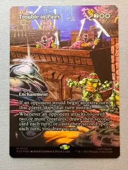 Trouble in Pairs (Borderless) *FOIL* NM - MTG Teenage Mutant Ninja Turtles #3 - Image 1