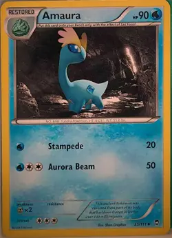 Amaura 25/111 Uncommon Furious Fists Pokemon Moderately Played - Image 1