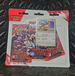 Pokemon TCG Destined Rivals 3- Pack Hanger w/ Kangaskhan - Image 1