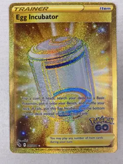 Egg Incubator 087/078 Pokemon GO Gold Secret Rare Holo Full Art Trainer NM - Image 1