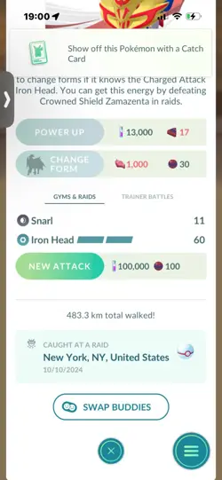 Pokemon Go Legendary Shiny Zamazenta ( High CP ) - Image 2