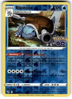 Blastoise 017/078 Holo Rare Pokemon GO Pokemon Reverse Holo Near Mint - Image 1