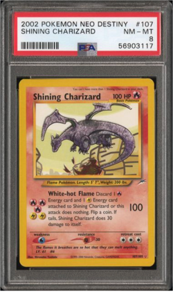 2002 POKEMON NEO DESTINY #107 SHINING CHARIZARD PSA 8 - Image 1