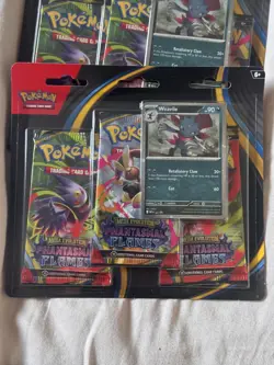 Pokemon Mega Evolution Phantasmal Flames 3-Pack Blister SEALED Sneasel+Weavile - Image 1