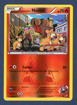 Team Magma's Numel 1/34 Common Double Crisis Pokemon Reverse Holo Lightly Played - Image 1