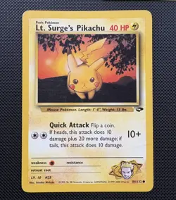 Pokemon Gym Lot Lp Giovanni Nidoqueen Lt. Surge’s Pikachu And Erika’s Bulbasaur - Image 1