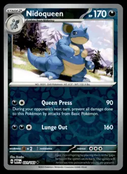 Nidoqueen 031/165 Uncommon 151 Pokemon Reverse Holo Near Mint - Image 1