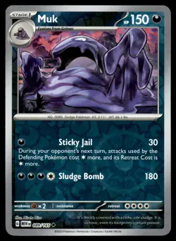 Muk 089/165 Uncommon 151 Pokemon Reverse Holo Lightly Played - Image 1