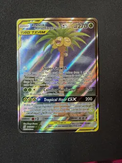 [Mint] Pokemon Rowlet & Alolan Exeggutor GX Tag Team #215 Unified Minds Alt Art - Image 1