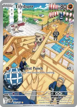 Timburr 183/167 Sv06: Twilight Masquerade Holo Pokemon - Image 2