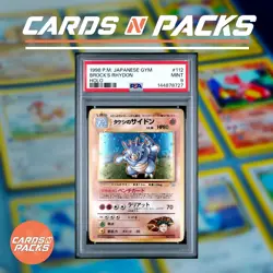 Carte Pokemon Brock's Rhydon 112 Japanese Holo Nivi City Gym PSA 9 ✨ - Image 1