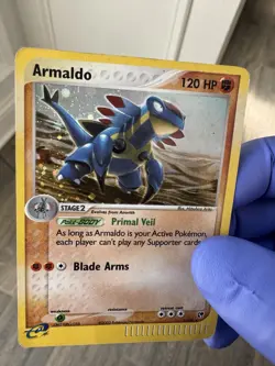 Armaldo Pokemon TCG 1/100 EX Sandstorm E-Reader Series HP Holo Swirl - Image 3