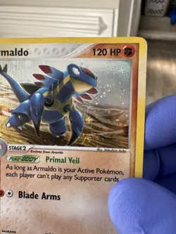 Armaldo Pokemon TCG 1/100 EX Sandstorm E-Reader Series HP Holo Swirl - Image 4