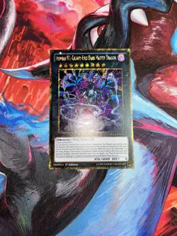 Yugioh! Number 95: Galaxy-Eyes Dark Matter Dragon PGL2-EN015 Misprint White Dot - Image 1