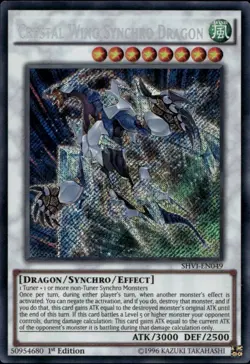 Crystal Wing Synchro Dragon 1st Ed Secret Rare SHVI-EN049 Yu-Gi-Oh! - Image 1