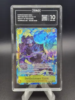 2025 One Piece OP12 Bartholomew Kuma SEC Alternate Art TAG 10 - Image 1