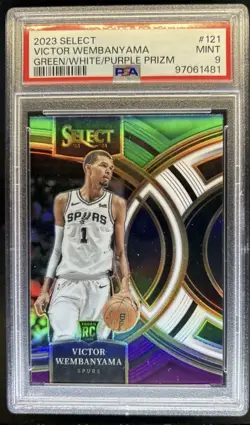 2024 Select Victor Wembanyama RC Green White Purple Premier🔥PSA 9🔥🇫🇷 - Image 1