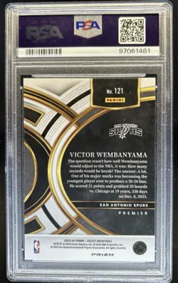 2024 Select Victor Wembanyama RC Green White Purple Premier🔥PSA 9🔥🇫🇷 - Image 2