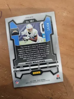 2023 Panini Prizm Gold Sparkle Prizm /24 Mike Williams #161 - Image 2