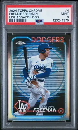 2024 Topps Chrome - Freddie Freeman #4 Lightboard Logo Refractor PSA 9 - Image 1