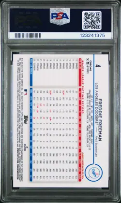 2024 Topps Chrome - Freddie Freeman #4 Lightboard Logo Refractor PSA 9 - Image 2