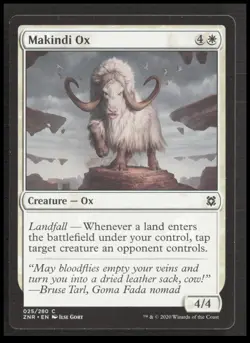 MTG Makindi Ox 25 Common Zendikar Rising Card CB-1-3-A-21 - Image 1