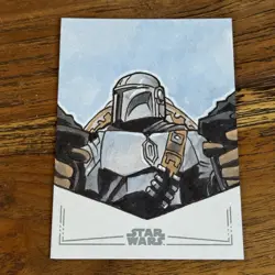 The Mandalorian 2025 Topps Chrome SILVER FOIL SKETCH 1/1 Card Matthew Maldonado - Image 1