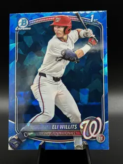 2025 Bowman Chrome Draft Sapphire 1st Bowman Eli Willits #BDC-1 Nationals - Image 1