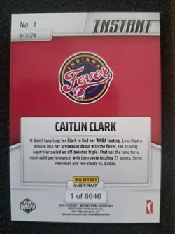 2024-25 Panini Instant WNBA - Caitlin Clark #1 /8646 (RC) - Image 2