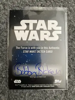 Star Wars Topps Smugglers Outpost Aurra Sing Sketch 1/1 Artist Signed Card - Image 2
