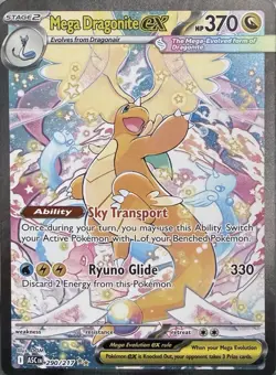 Mega Dragonite EX Full Art Holo Rare Pokemon TCG Card 290/217 Mega Evolution - Image 2