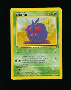 Venonat 63/64 - Pokemon Card Unlimited Edition Rare Non Holo Base Set 1999 - Image 1