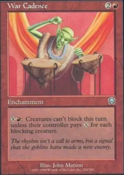 MTG magic cards 1x War Cadence Mercadian Masques Light Play, English - Image 1
