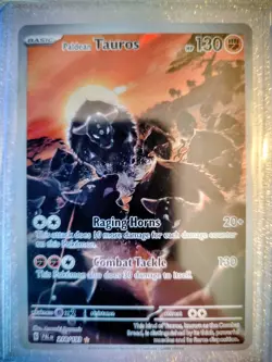 Pokemon TCG Paldean Tauros Holo Card Illustration Rare 218/193 Paldea Evolved - Image 1