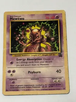 DMG Pokemon Mewtwo Promo Wotc 70 HP 14/53 Regular English Vintage Card - Image 1