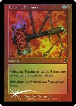 Volcanic Hammer Foil x1 Core Set 7th Edition 2001 MTG Magic Red Sorcery Card - Image 1