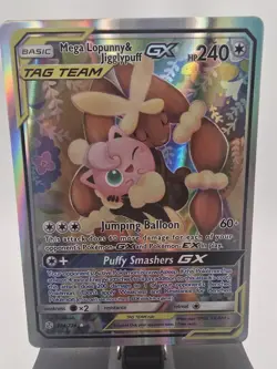 Mega Lopunny & Jigglypuff GX FAN ART CARD 226/236 Sm-Cosmic Eclipse - Image 1