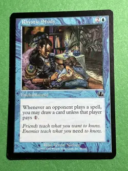 **Rhystic Study** ~Prophecy~ MTG: Magic the Gathering- Light Play (LP) - Image 1