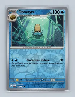 Omanyte 138/165 Uncommon 151 Pokemon Reverse Holo Lightly Played - Image 1