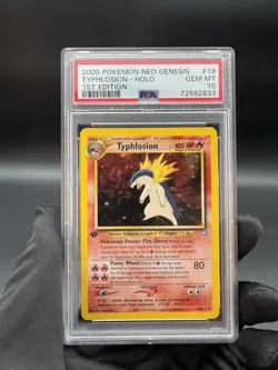 2000 POKEMON NEO GENESIS 1ST ED #18 TYPHLOSION-HOLO PSA 10 - Image 1