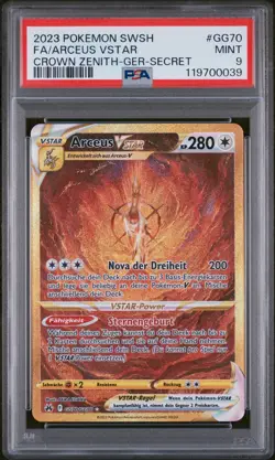2023 Pokemon Crown Zenith Arceus Vstar Psa Mint #GG70 Deutsch - Image 2