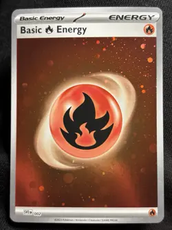 HD COSMOS HOLO 151 Basic Fire Energy Galaxy Swirl SVE 002 Pokemon 0141 - Image 2