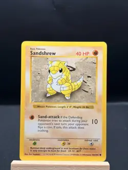 Pokemon TCG Sandshrew Base Set Shadowless 62/102 - Image 1